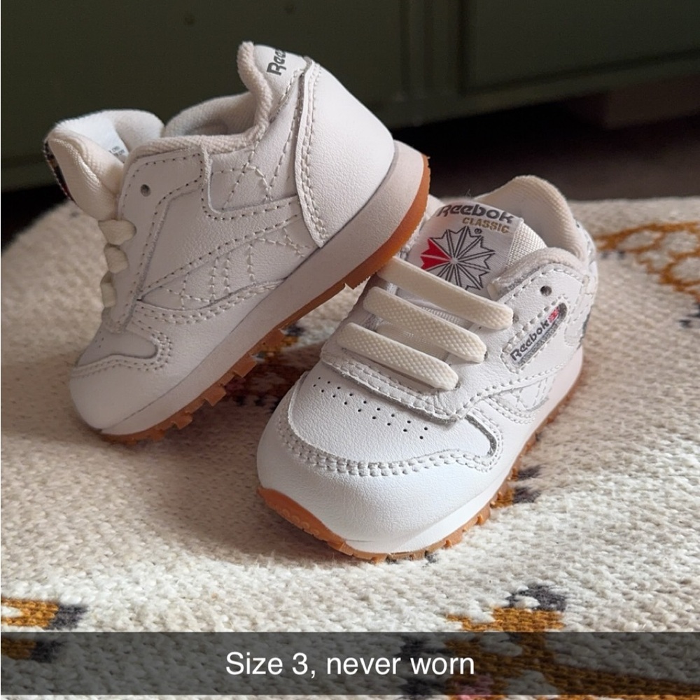 Reebok Kids White Sneakers with Gum Outsole